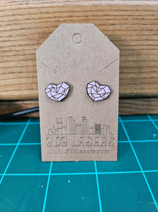 Stud Earrings - Purple Hearts