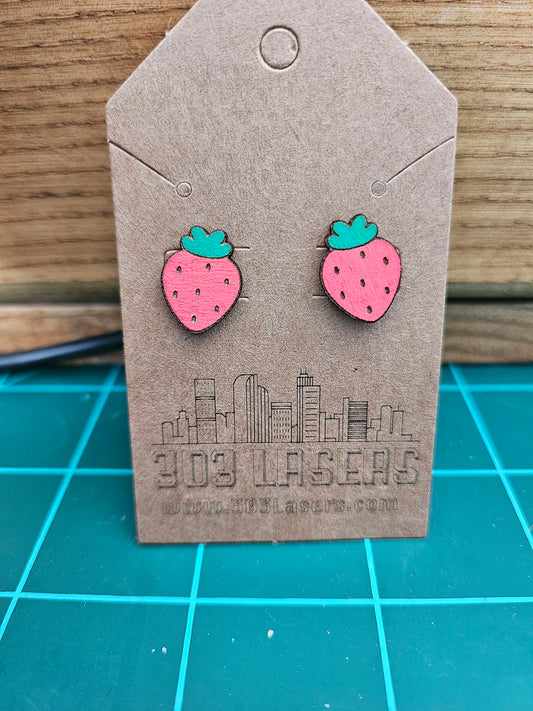 Stud earrings - Red strawberry